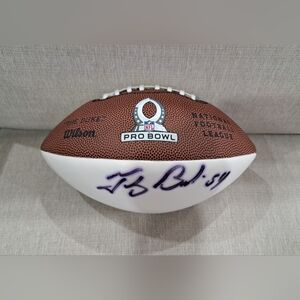 Tedy Bruschi New England Patriots Autographed NFL Wilson Pro Bowl Football